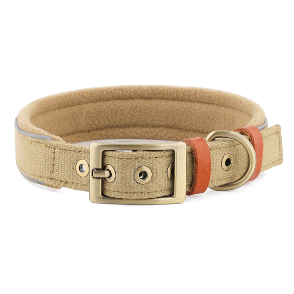 Soft-touch buckle dog collar in Brown