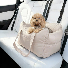 Padded Pet Car Seat Bed – Portable Dog and Cat Bed with Handles for Small Pets up to 6.5 kg, 6 Prints