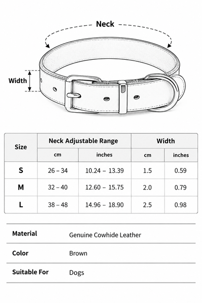 Leather dog collar with gold buckle – view 8