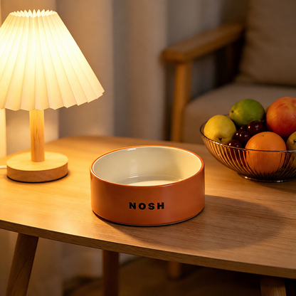 Ceramic Dog Bowl - Wide, Heavy Food and Water Bowl for Dogs and Cats, Standard or Raised