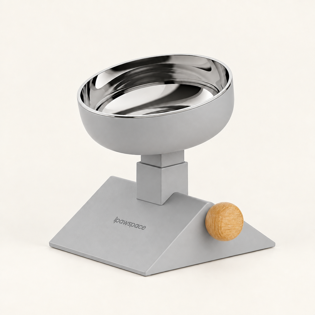 Height-Adjustable Raised Pet Bowl - 304 Stainless Steel Bowl on Elevated Stand for Dogs and Cats