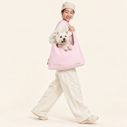 Waterproof Pet Crossbody Carrier Bag – Wide Hard-Base Dog and Cat Carrier, Small up to 4 kg or Large up to 10 kg