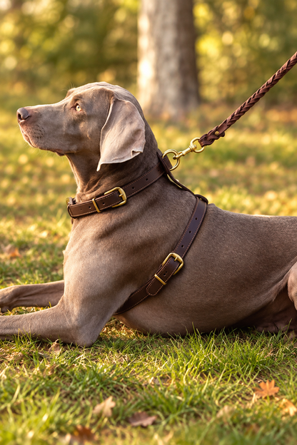 Vest-style leather dog harness – view 2