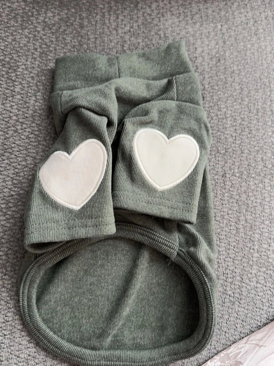 Heart Dog Hoodie – Simple Autumn Hoodie for Small Dogs and Cats, Toy Poodle, Bichon and Yorkie, XS to XL