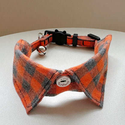 Plaid Shirt Collar for Cats and Small Dogs – Cute Pet Collar with Bell, Adjustable to 28 cm, 6 Colours