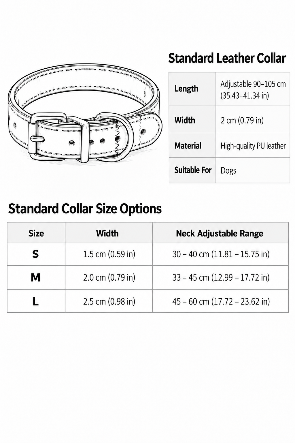 Two-tone PU dog collar – view 9