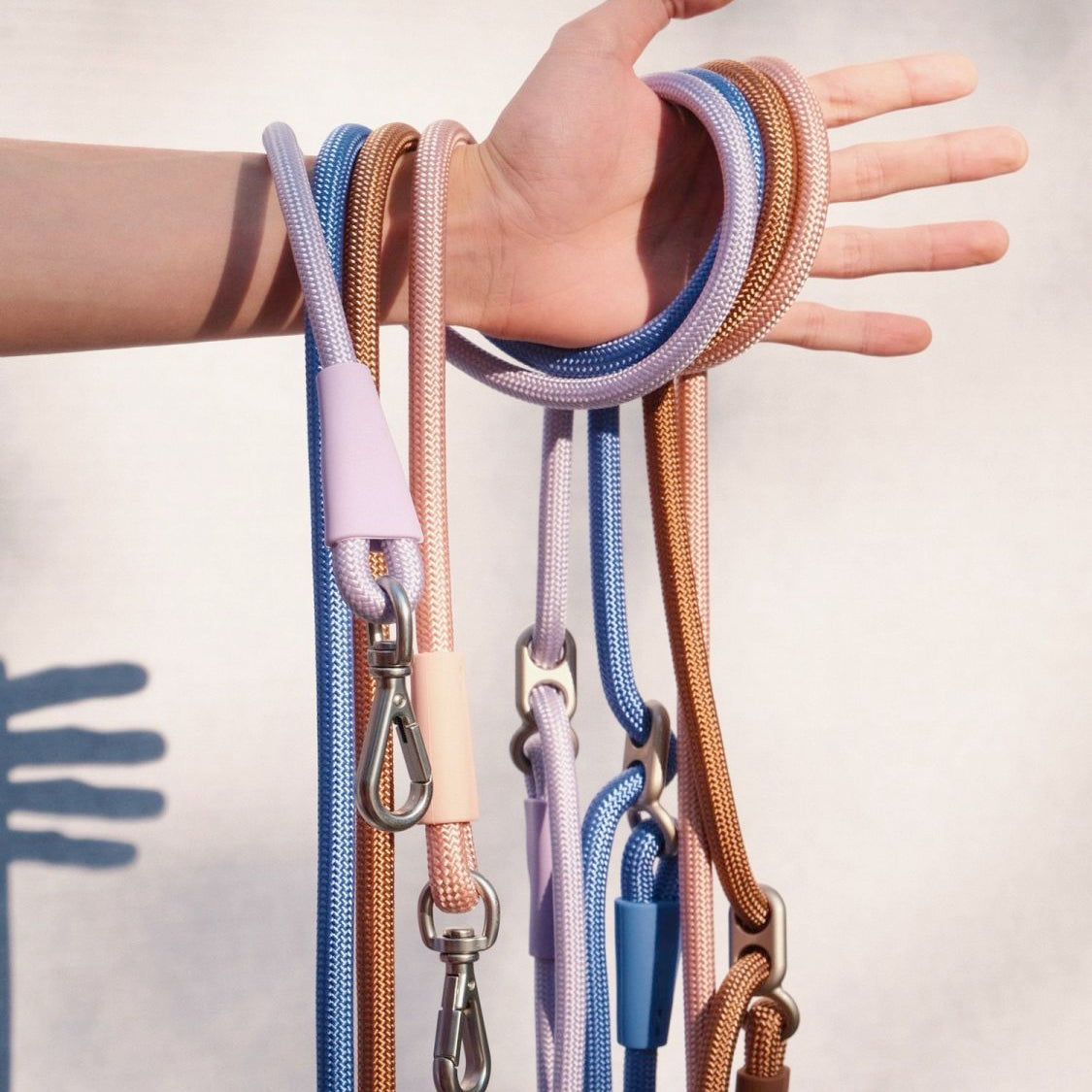 Hands-Free Nylon Rope Dog Lead, Crossbody Adjustable Leash