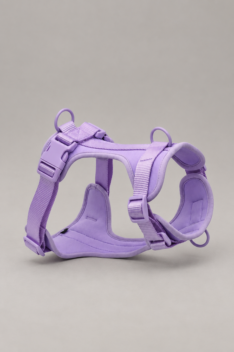 Wipe-clean PVC small dog harness in Purple