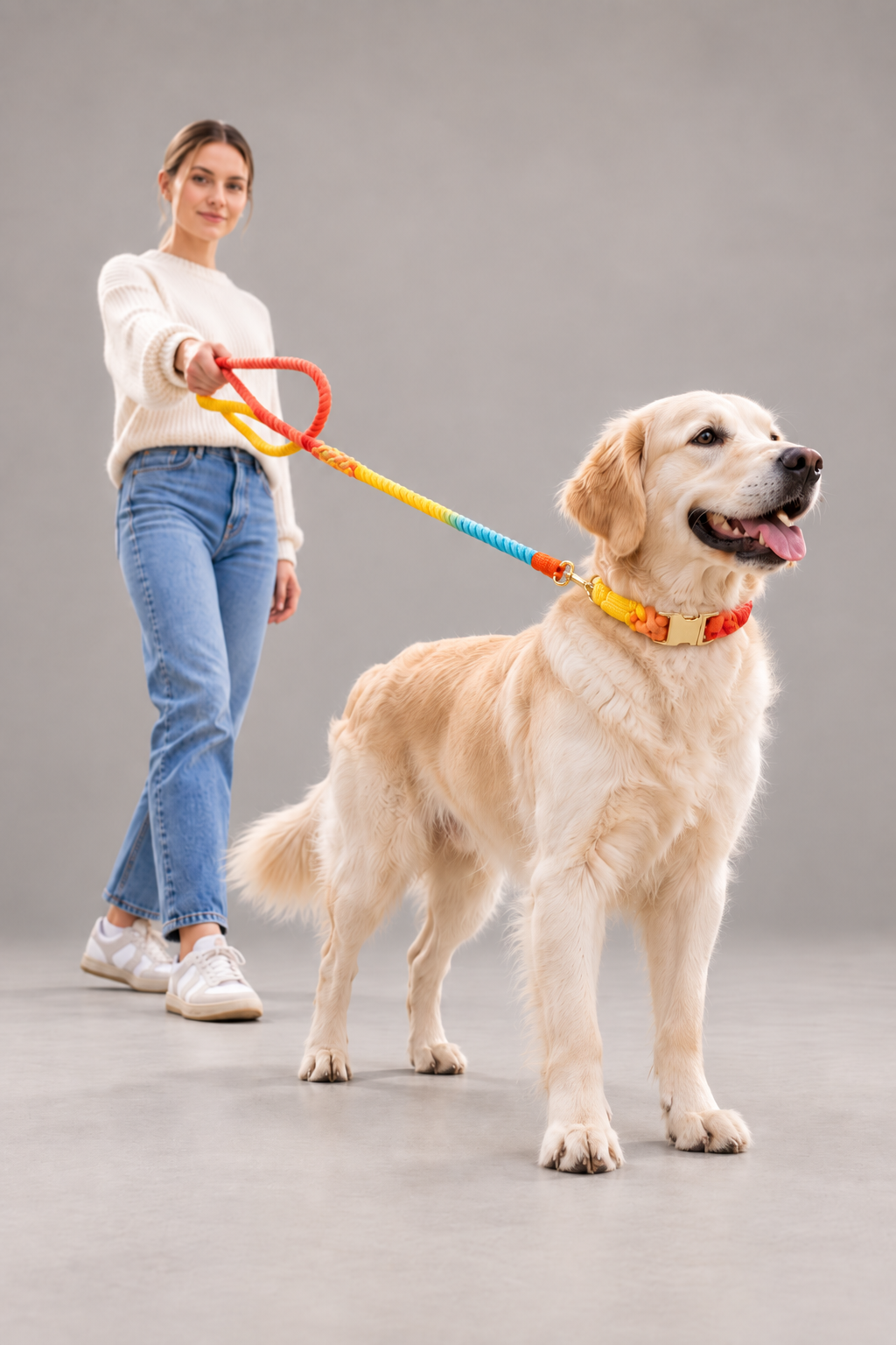Handmade rope dog collar and lead – view 3