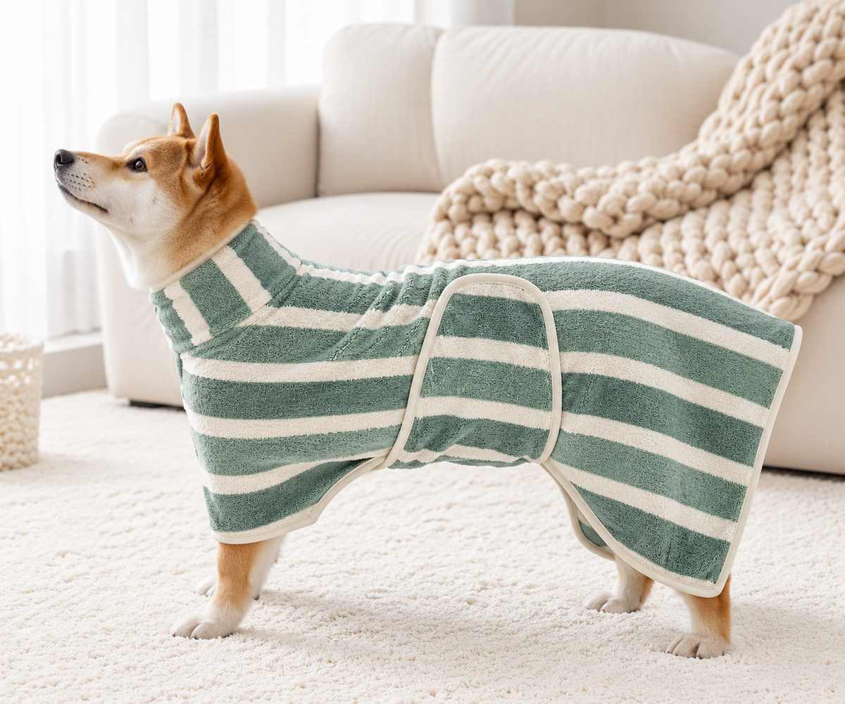Four-Leg Dog Drying Suit for Dogs & Cats, Coral Fleece