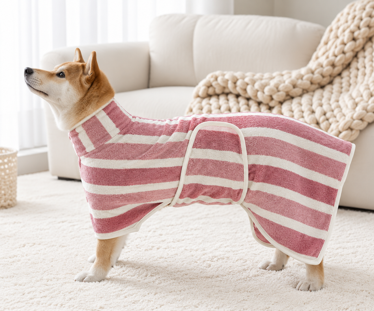 Four-Leg Dog Drying Suit for Dogs & Cats, Coral Fleece