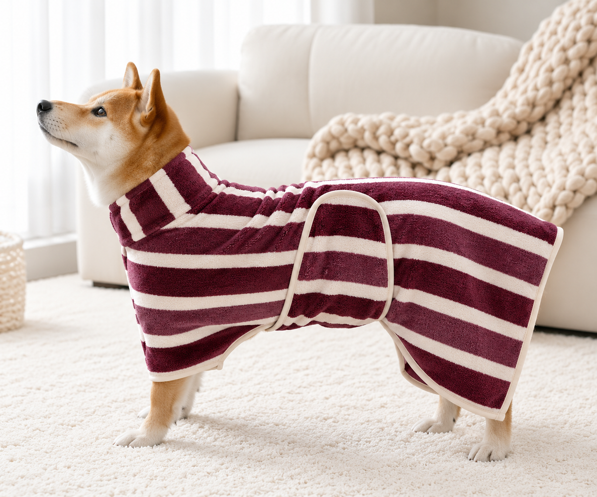 Four-Leg Dog Drying Suit for Dogs & Cats, Coral Fleece
