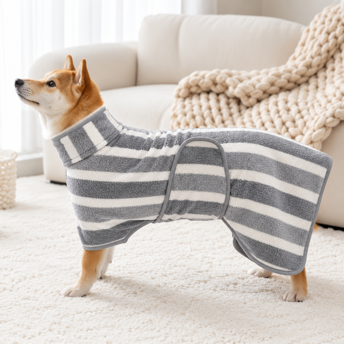 Four-Leg Dog Drying Suit for Dogs & Cats, Coral Fleece