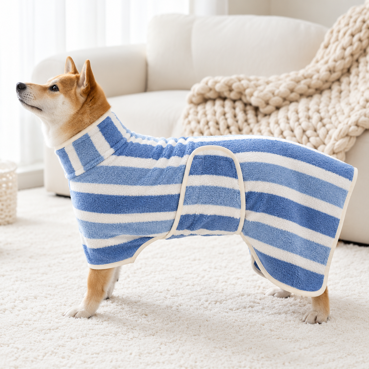 Four-Leg Dog Drying Suit for Dogs & Cats, Coral Fleece