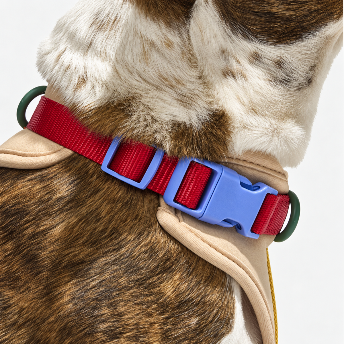 Tan PVC Dog Collar and Lead, Padded Harness, Sizes S to L
