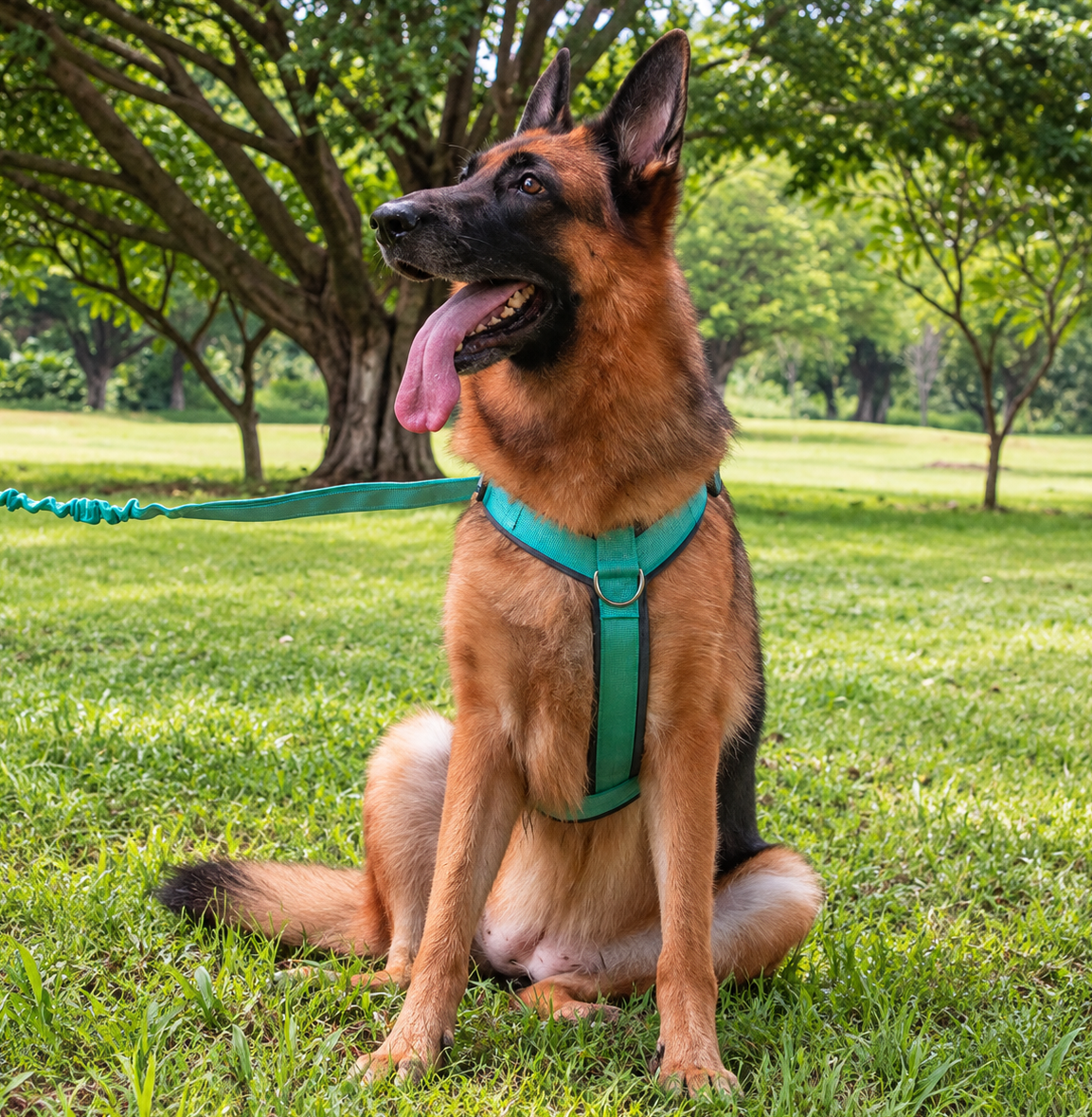 Padded Neoprene Dog Harness - Adjustable, Front and Back Lead Rings, Sizes XS to XL
