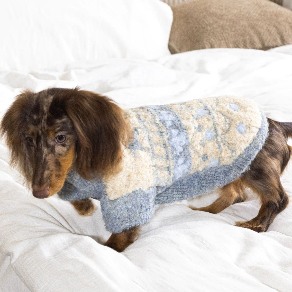 Nordic Blue Wool Sweater jumper for dogs