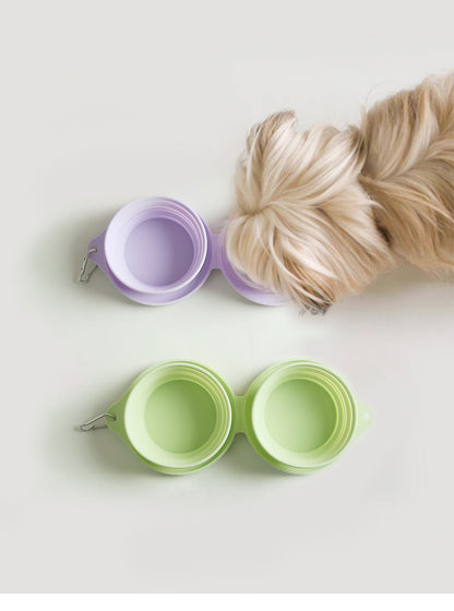 Foldable silicone dog bowl with clip – view 4