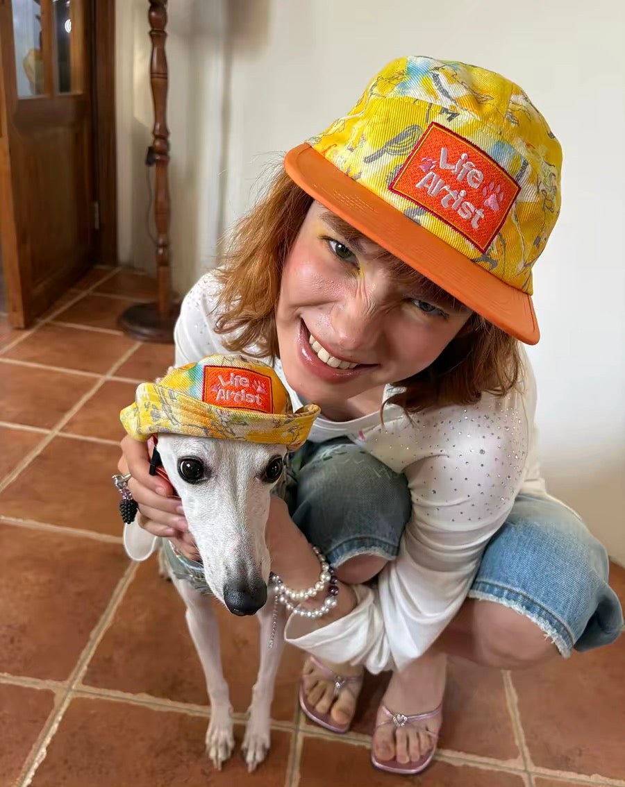 Citrus Explorer Cap in yellow — hat for dogs
