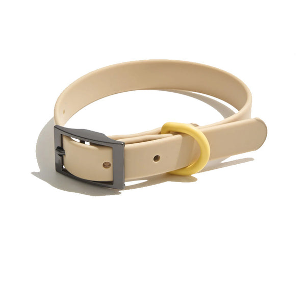 Tan PVC Dog Collar and Lead, Padded Harness, Sizes S to L