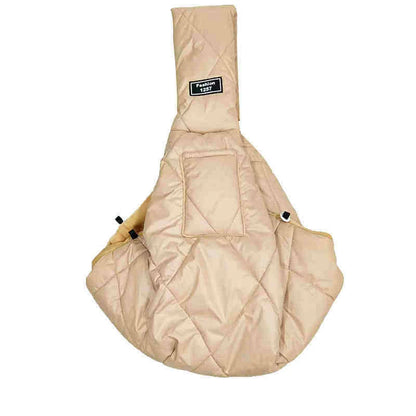 Apricot warm crossbody pet carrier bag for small dogs and cats