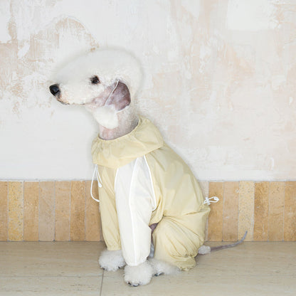 Lightweight Four-Leg Dog Rain Suit – Blue or Yellow