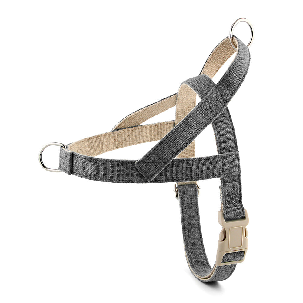 Cotton vest dog harness in Grey