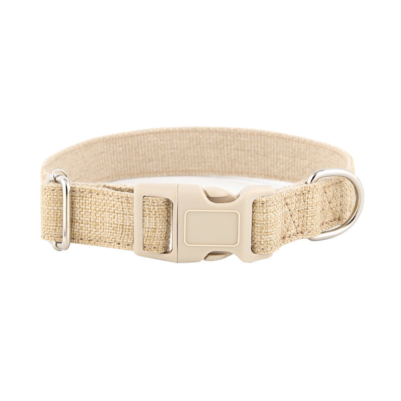 Cotton dog collar in Beige