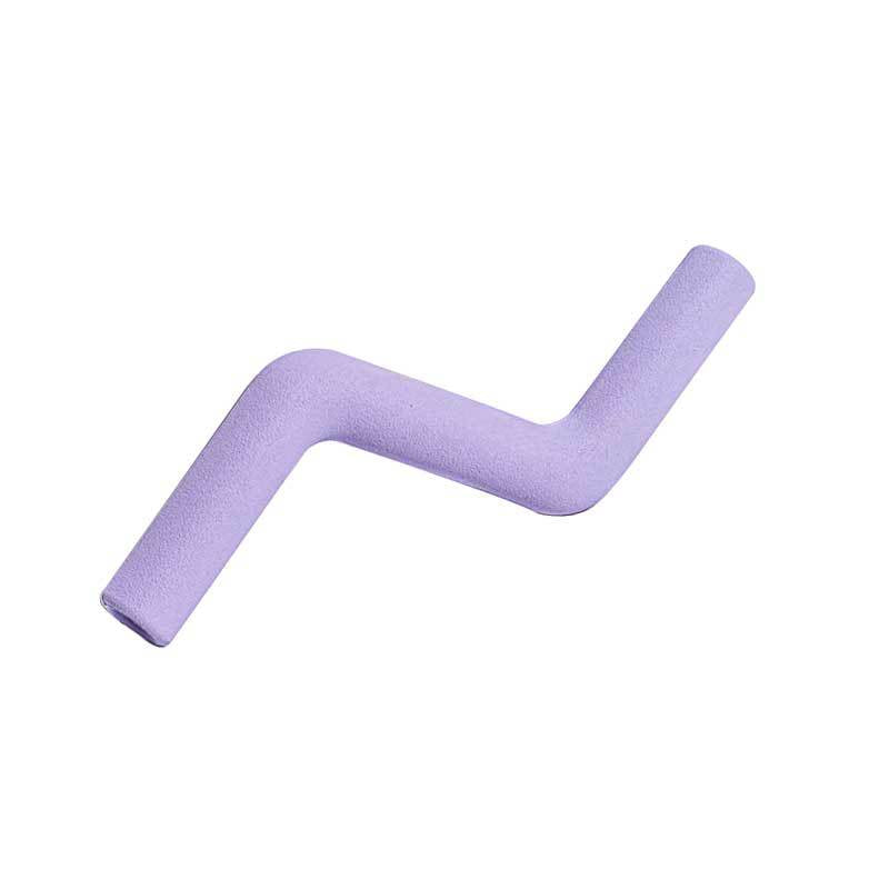 Lilac natural rubber Z-shaped dog chew stick with hollow open ends
