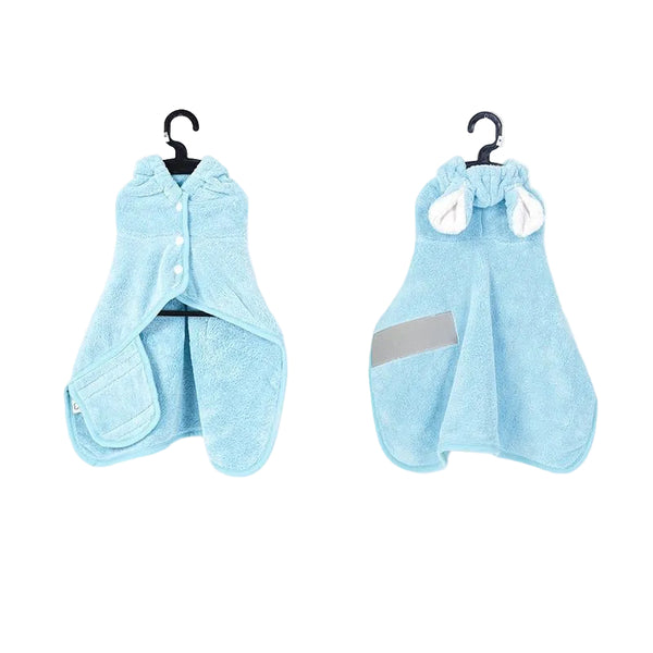 Hooded Pet Drying Robe with Rabbit Ears, Dog & Cat Bathrobe