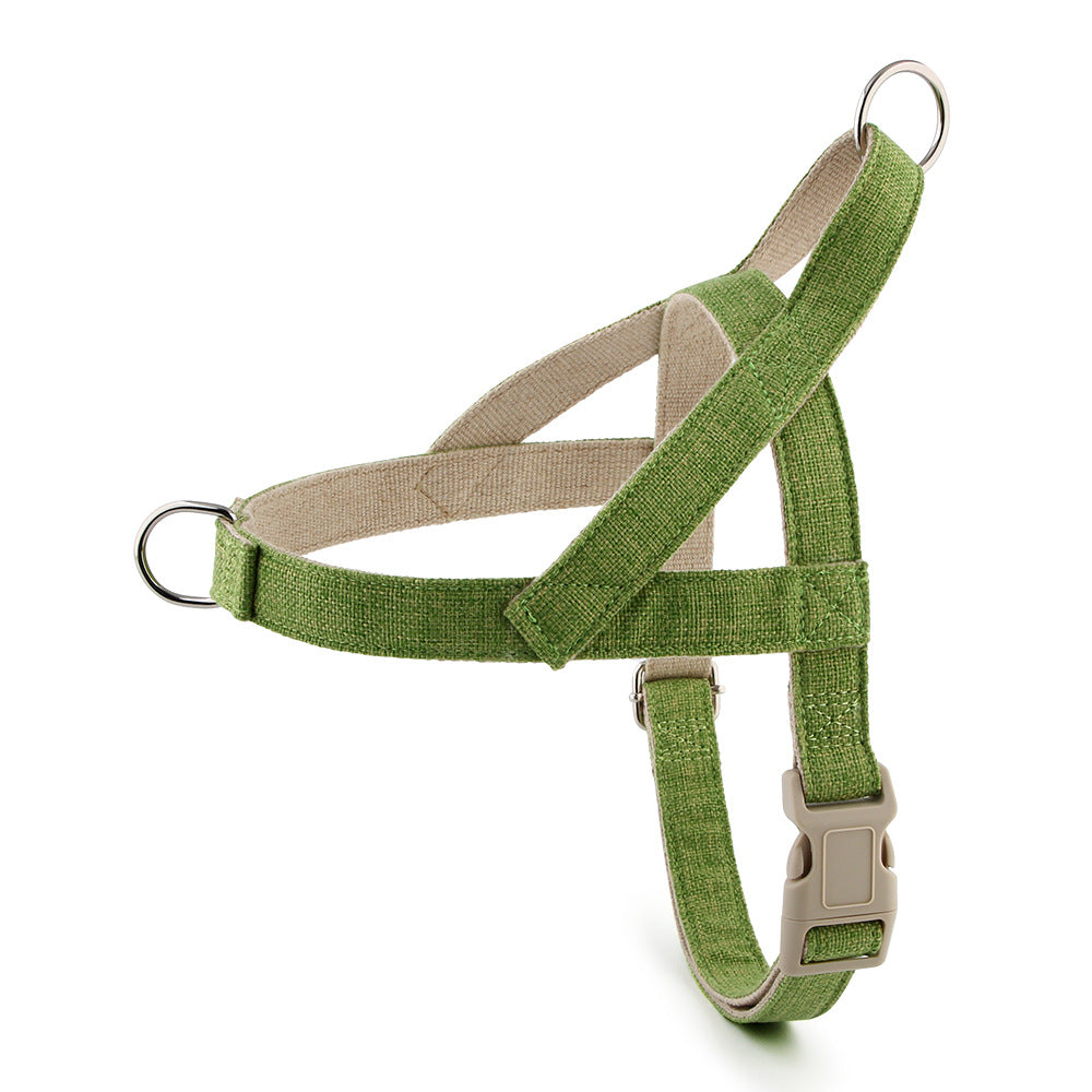 Cotton vest dog harness in Green