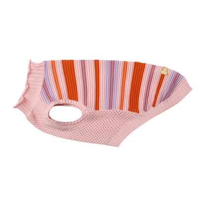 Striped Knitted Dog Vest – Malibu Sunset, Pink or Blue
