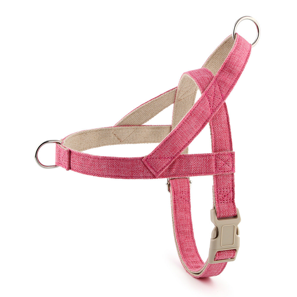 Cotton vest dog harness in Rose Pink
