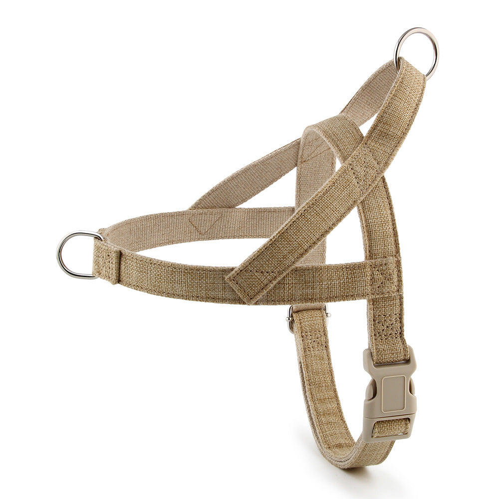 Cotton vest dog harness in Khaki