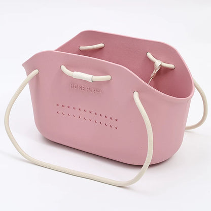 Pink breathable pet carrier bag for small dogs and cats
