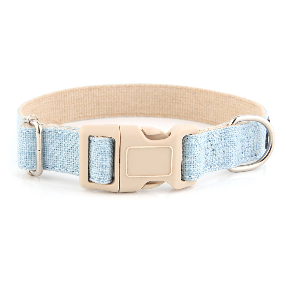 Cotton dog collar in Sky Blue