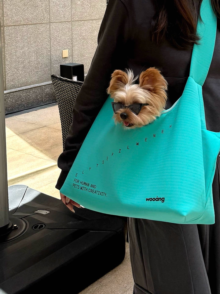 Waterproof Pet Crossbody Carrier Bag – Wide Hard-Base Dog and Cat Carrier, Small up to 4 kg or Large up to 10 kg