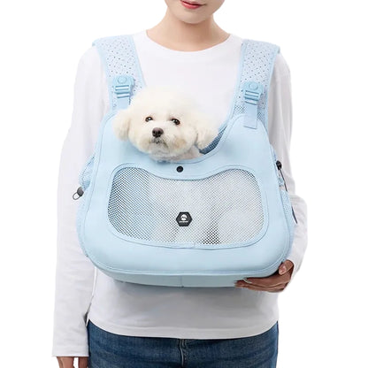 Front Chest Pet Carrier Backpack – Hands-Free Breathable Kangaroo Carrier for Small Dogs and Cats