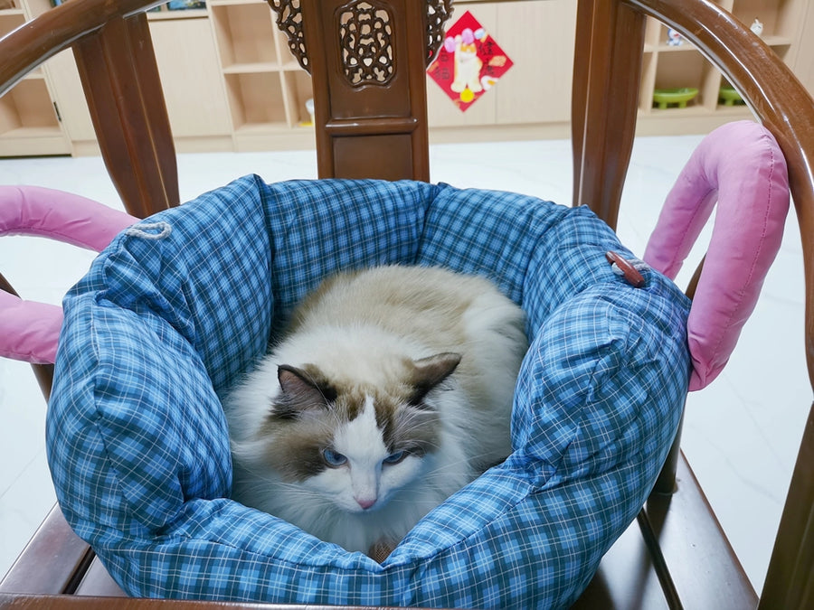 Handheld Pet Car Seat Sofa Bed – Portable Dog and Cat Car Bed with Carry Handles, Blue or Yellow