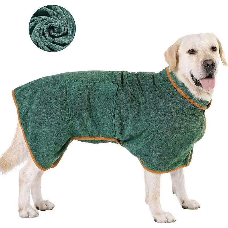 Hooded Dog Drying Robe & Pet Bathrobe, XS to XL