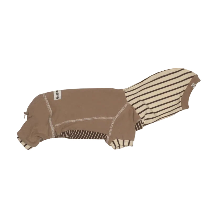 Caramel Stripe Four-Leg Dog Hoodie – Brown