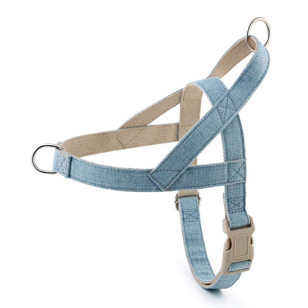 Cotton vest dog harness in Light Blue
