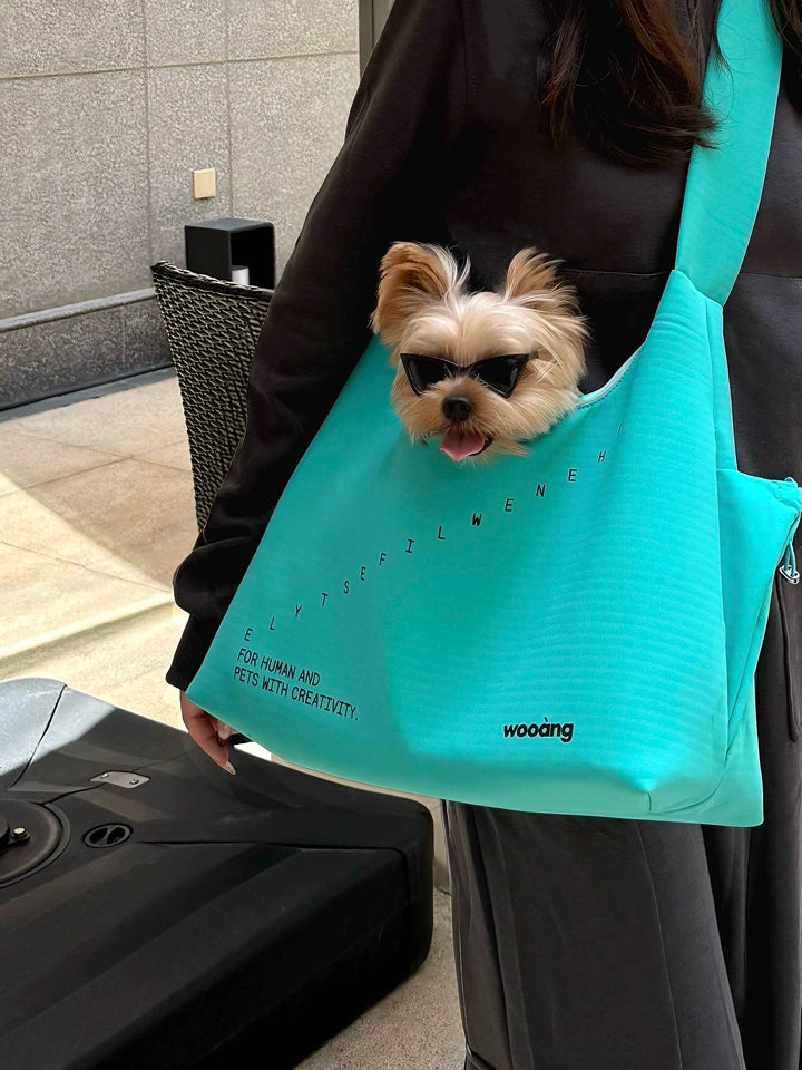 Waterproof Pet Crossbody Carrier Bag – Wide Hard-Base Dog and Cat Carrier, Small up to 4 kg or Large up to 10 kg