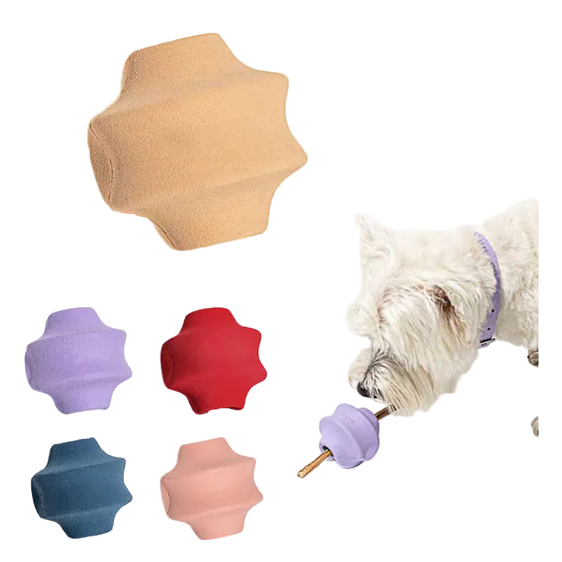 Natural Rubber Dog Chew Toys, 4 Shapes, Treat Ball and Rope Tug