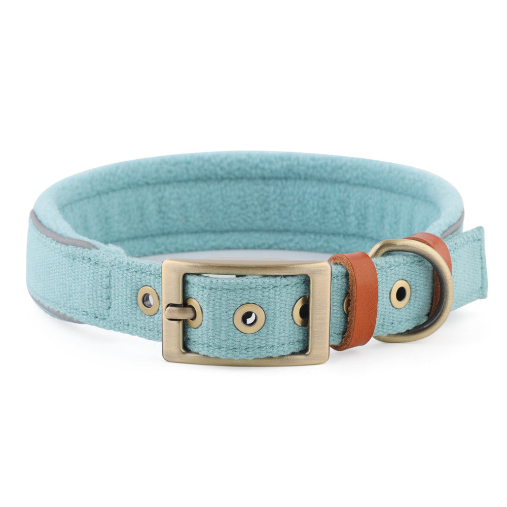 Soft-touch buckle dog collar in Light Blue