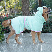 Hooded Coral Fleece Dog Drying Robe with Buckle, XS to XL