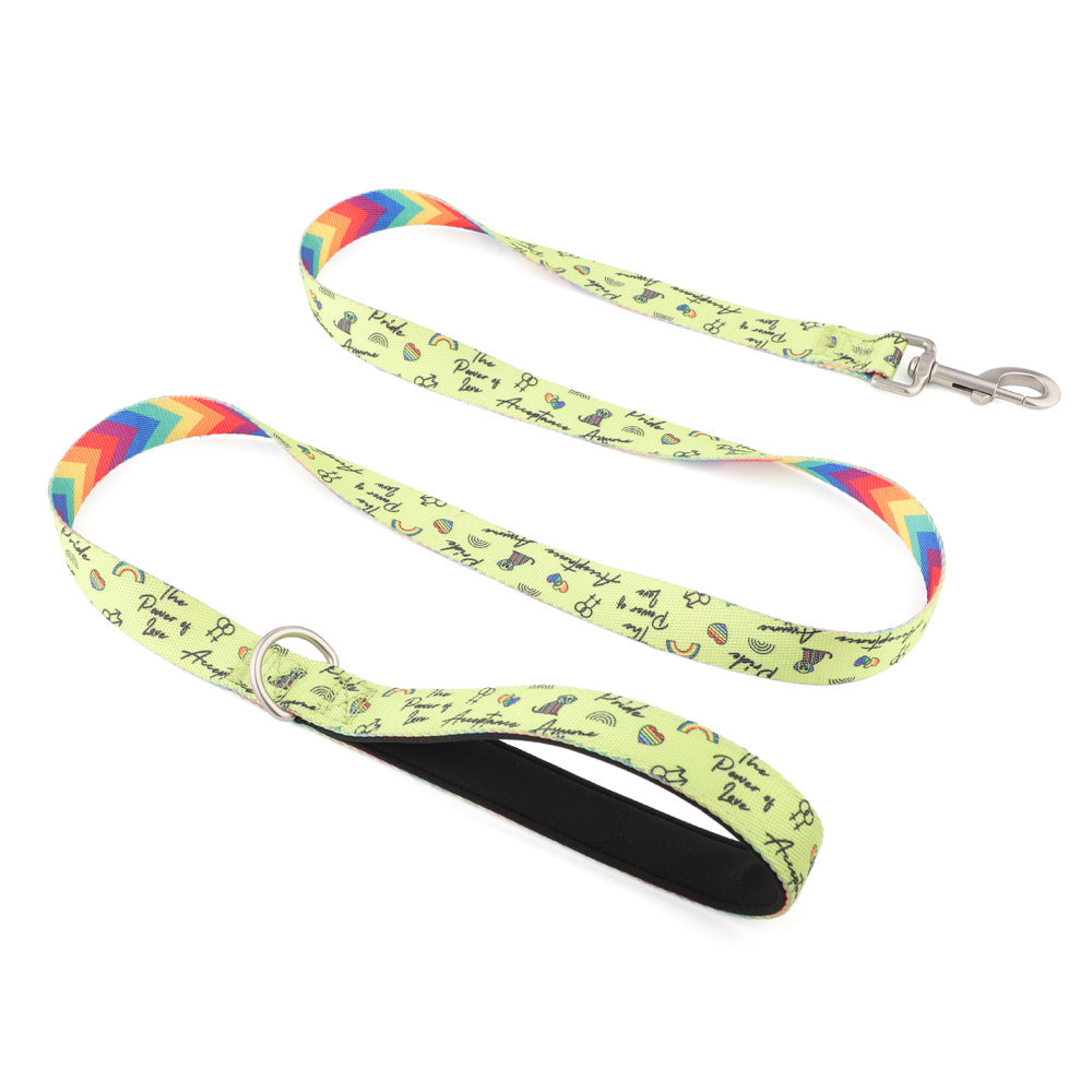 Printed dog lead in the Paw Power pattern