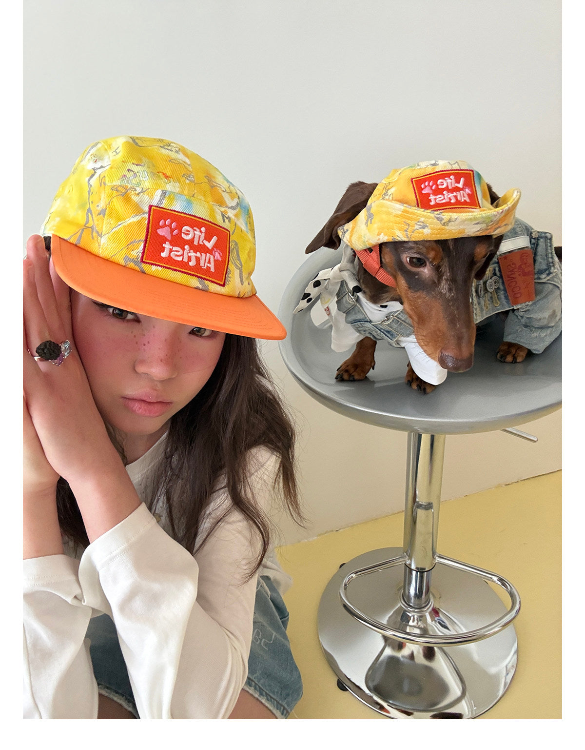 Citrus Explorer Matching Caps – Human & Dog
