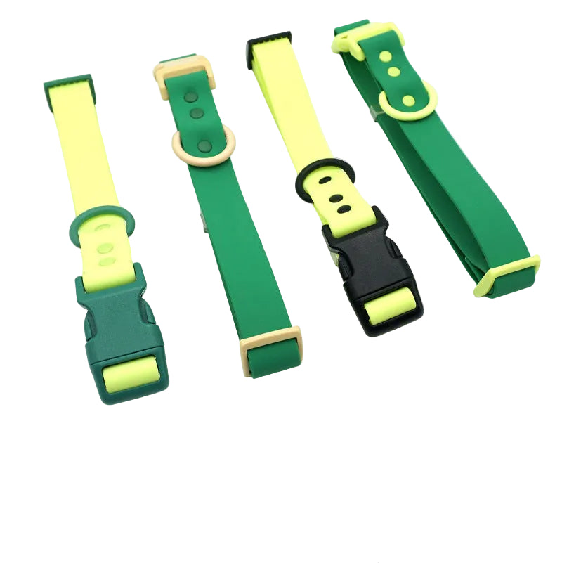 Two-Tone PVC Dog Collar, Adjustable Buckle, Small to Large