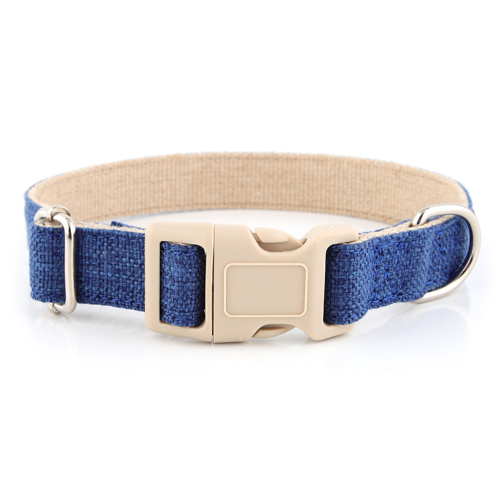 Cotton dog collar in Navy